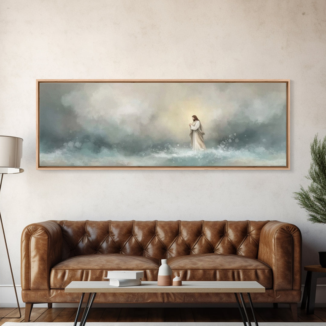 Heaven’s Horizon | Framed Canvas Print | Panoramic Art | Christian Art Canvas | Christian Wall Art | Jesus Painting | Christian Christmas A