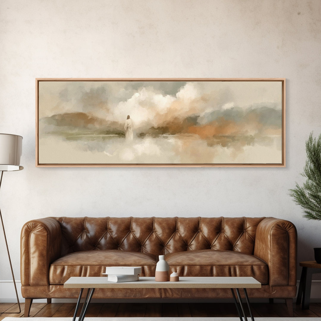 Light Of Peace | Framed Canvas Print | Panoramic Wall Art | Christian Art Canvas | Jesus Painting | Christian Christmas Art | Christian Dec