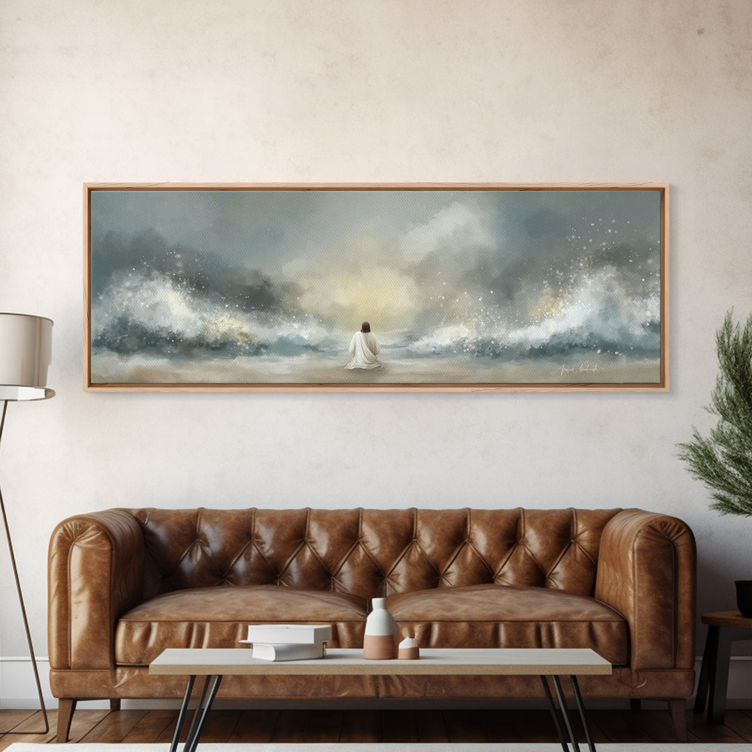 Dawn Of Glory | Framed Canvas Print | Panoramic Art | Christian Wall Art | Jesus Painting | Christian Art Print | Christian Christmas Art