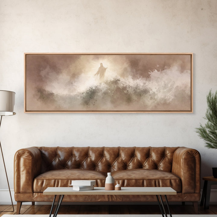 Radiant Horizon – Framed Canvas Print – Panoramic Wall Art – Christian Art – Jesus Painting – Modern Christian Art – Christian Decor