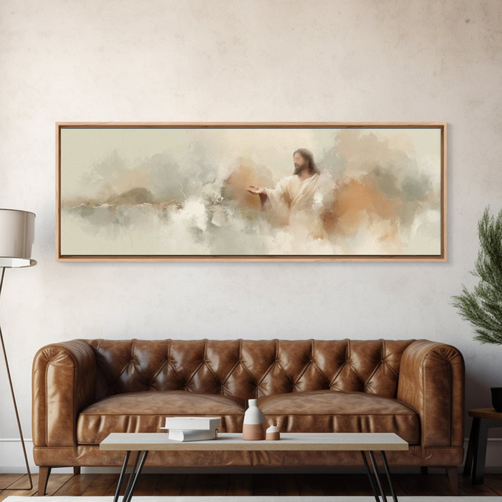 Sacred Invitation – Framed Canvas Print – Panoramic Print – Christian Art – Jesus Painting – Christian Wall Art – Unique Christian Art