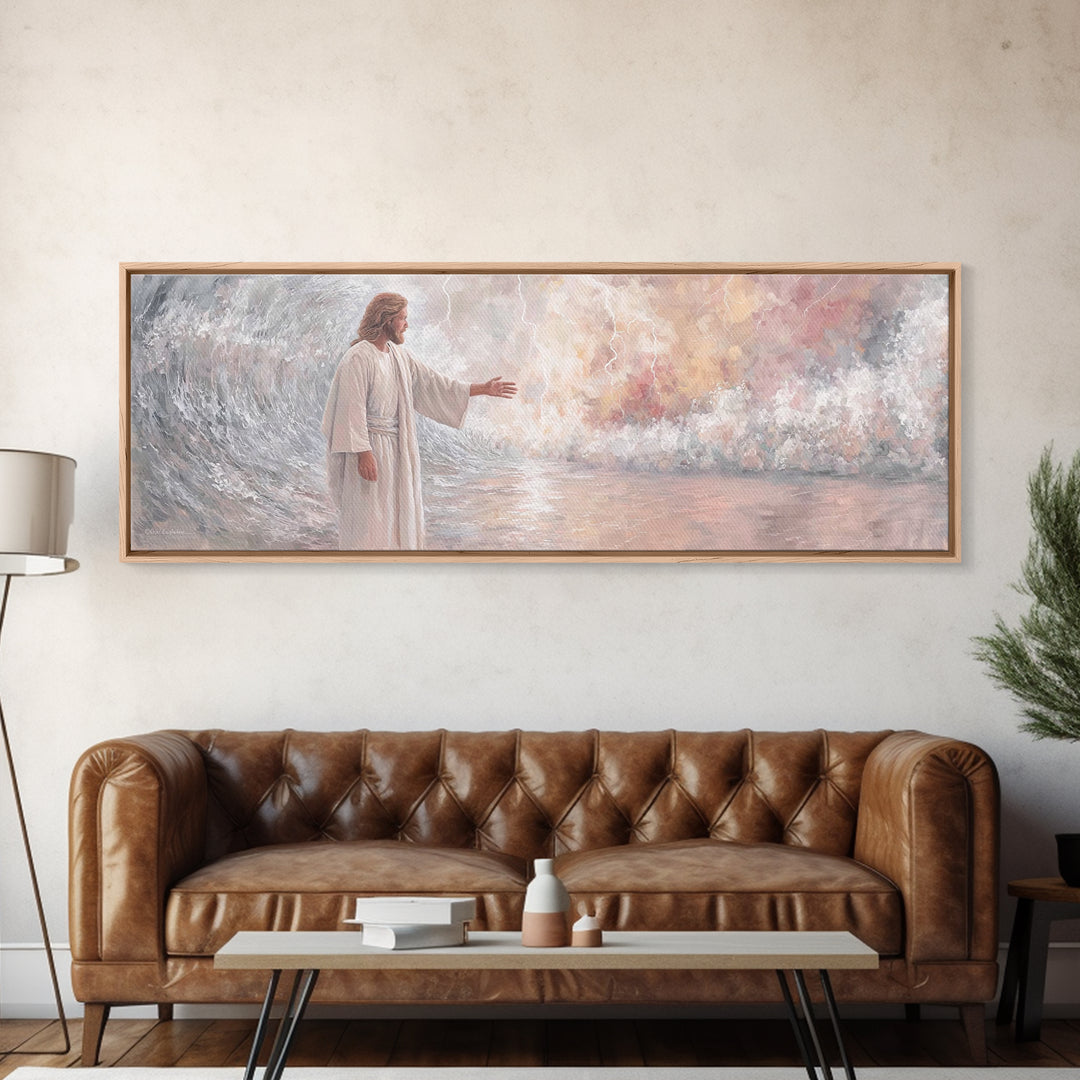 Light Of Hope – Framed Canvas Print – Panoramic Painting – Christian Art Canvas – Christian Wall Art – Jesus Painting – Subtle Christian Ar
