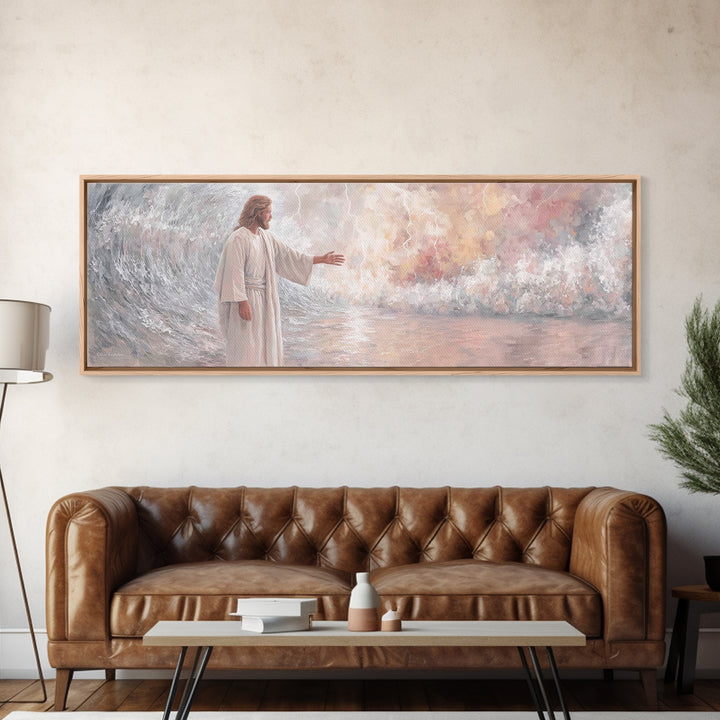 Light Of Hope – Framed Canvas Print – Panoramic Painting – Christian Art Canvas – Christian Wall Art – Jesus Painting – Subtle Christian Ar
