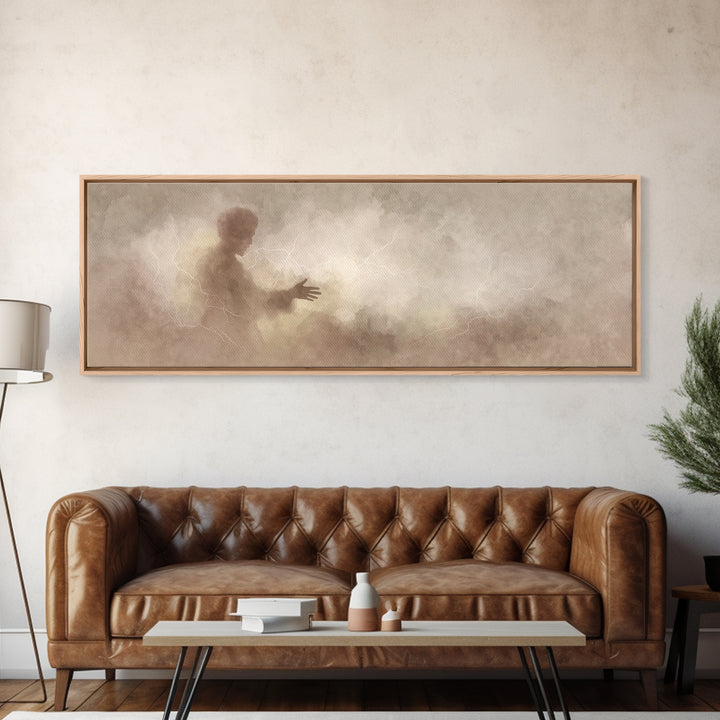 Glory In Motion | Framed Canvas Print | Panoramic Art | Christian Wall Art | Jesus Painting | Christian Christmas Art | Christian Decor