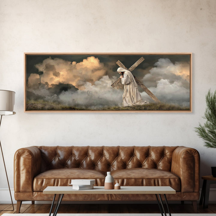 Path Of Mercy – Framed Canvas Print – Christian Wall Art – Jesus Painting – Panoramic Art – Christian Art Canvas – Christian Decor