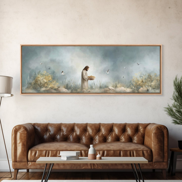 Gift Of Abundance – Framed Canvas Print – Christian Art Canvas – Panoramic Frame – Christian Wall Art – Jesus Painting – Christian Art