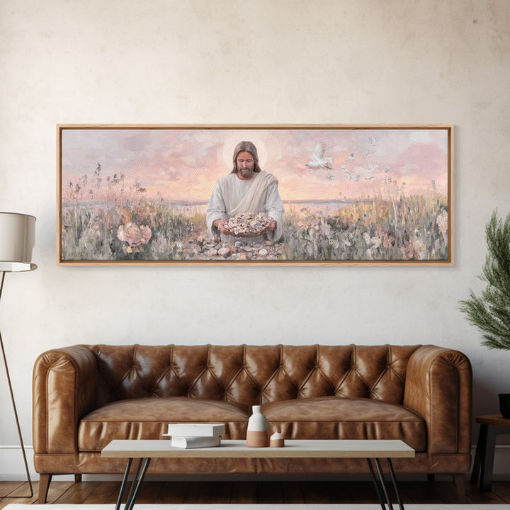 Morning Of Mercy, Framed Canvas Print, Christian Art, Jesus Painting, Panoramic Print, Christian Wall Art, Christian Art Canvas