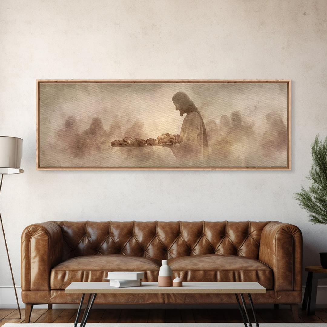 Sacred Offering | Framed Canvas Print | Christian Art Canvas | Panoramic Art | Jesus Painting | Christian Wall Art | Christian Gift