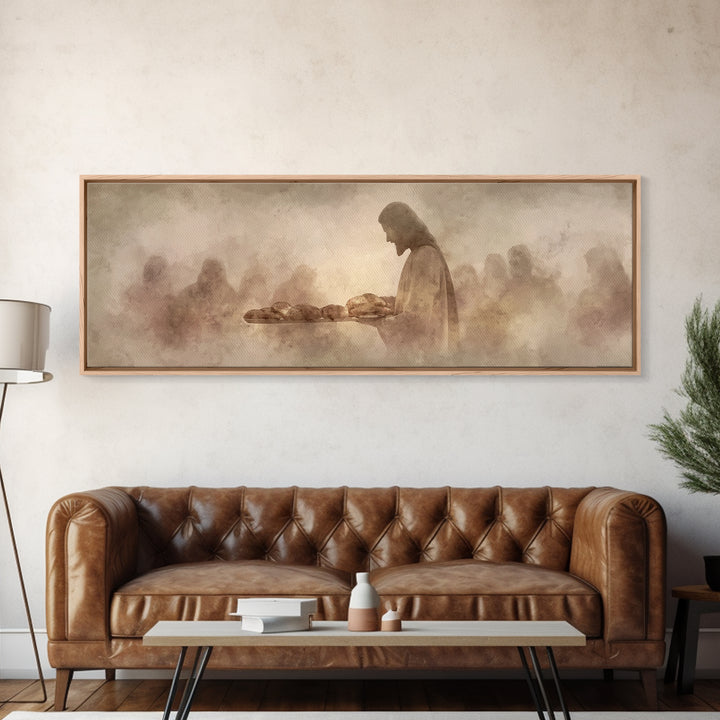 Sacred Offering | Framed Canvas Print | Christian Art Canvas | Panoramic Art | Jesus Painting | Christian Wall Art | Christian Gift