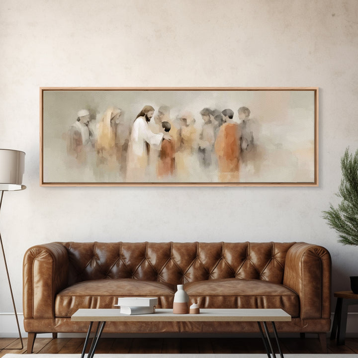 Compassionate Guide | Framed Canvas Print | Christian Wall Art | Christian Art Canvas | Panoramic Print | Jesus Painting | Christian Decor