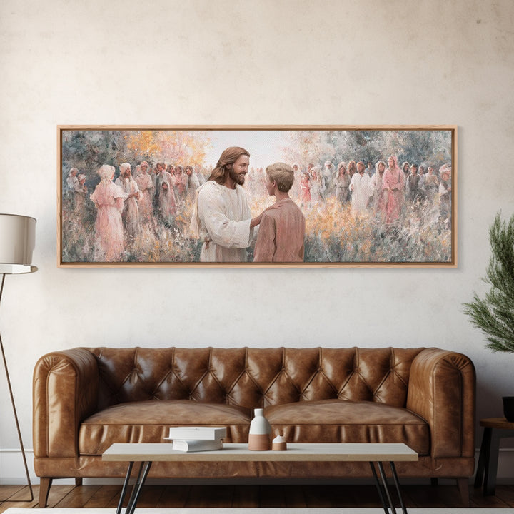Fields Of Mercy – Framed Canvas Print – Christian Wall Art – Jesus Painting – Panoramic Art – Christian Art Canvas – Christian Decor