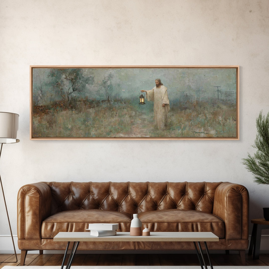 Dawn Of Peace – Framed Canvas Print – Christian Art – Jesus Painting – Panoramic Art – Christian Canvas – Vintage Christian Art
