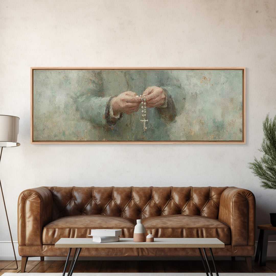 Grace In Stillness – Framed Canvas Print – Christian Wall Art – Christian Art Canvas – Panoramic Painting – Christian Art – Jesus Painting