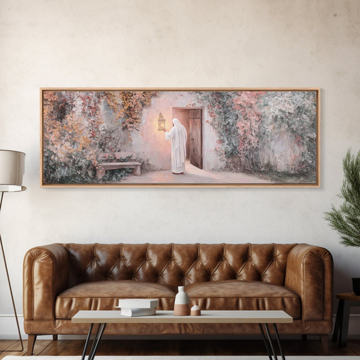 Olive Grove Mercy | Framed Canvas Print | Christian Art | Jesus Painting | Panoramic Art | Christian Decor | Christian Gift | Large Christi