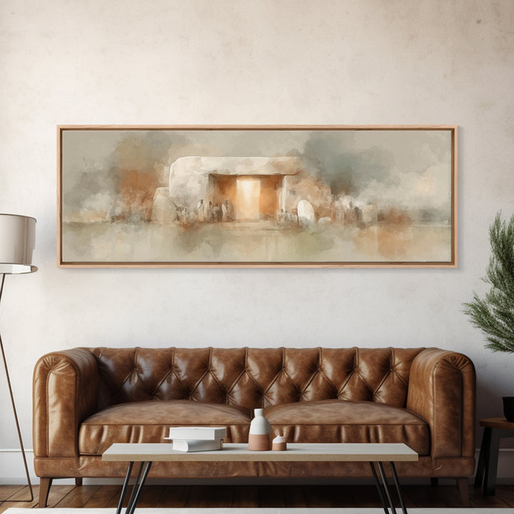Light Of Renewal | Framed Canvas Print | Panoramic Print | Christian Wall Art | Christian Art Canvas | Christmas Art | Jesus Painting