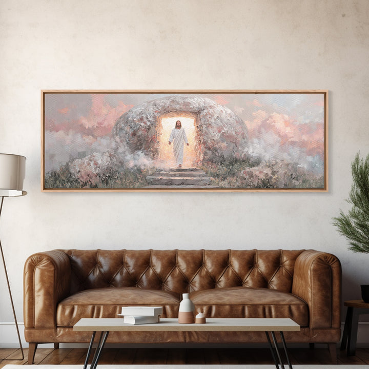 Gate Of Glory | Framed Canvas Print | Panoramic Art | Christian Paintings | Christian Art Canvas | Jesus Art Print | Christmas Wall Art