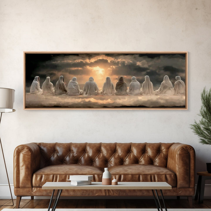 Sacred Dawn, Framed Canvas Print, Panoramic Art, Christian Christmas Art, Christian Art Canvas, Jesus Painting, Christian Wall Art