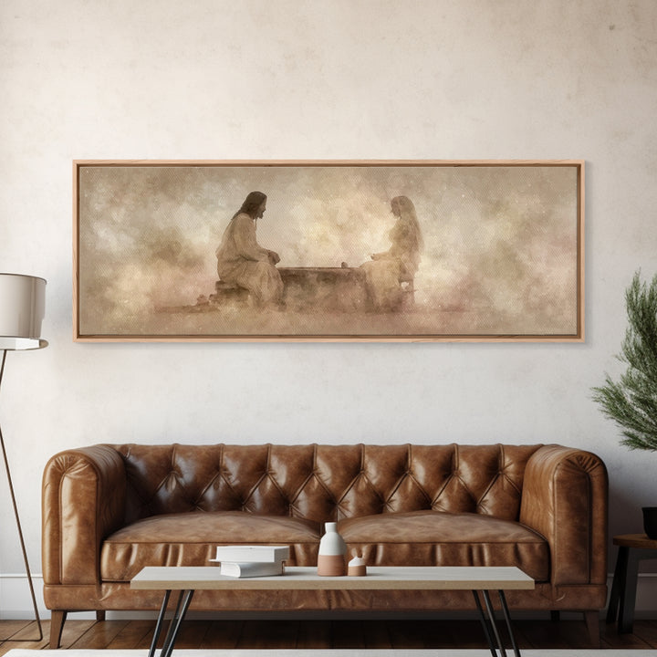 Well Of Mercy – Framed Canvas Print – Panoramic Painting – Christian Art Canvas – Jesus Painting – Christian Wall Art – Christian Art Work