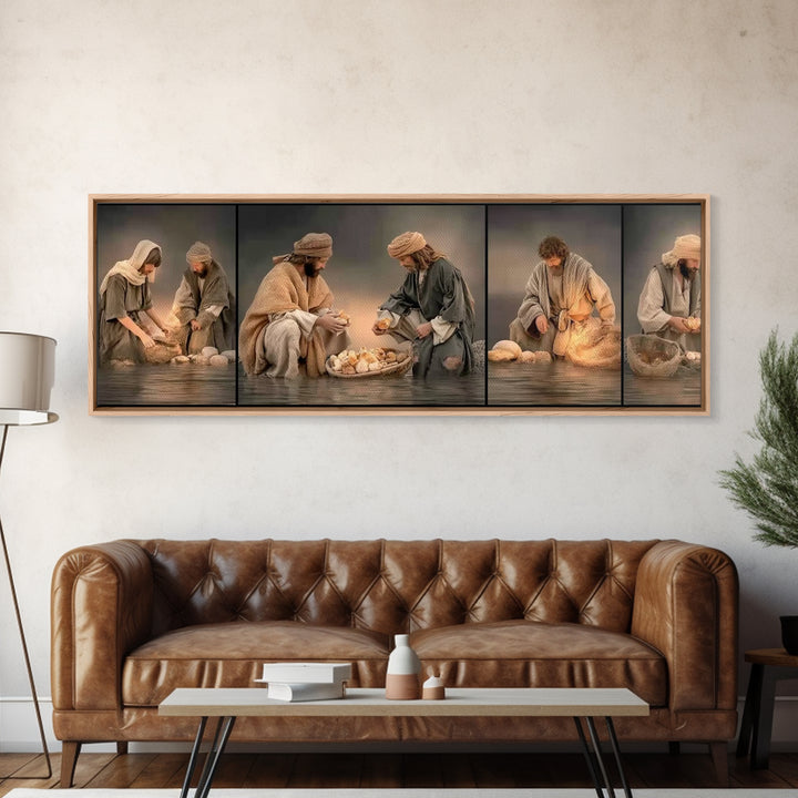 Dawn Of Provision – Framed Canvas Print – Christian Art Canvas – Panoramic Art – Jesus Painting – Christian Wall Art – Christian Gift
