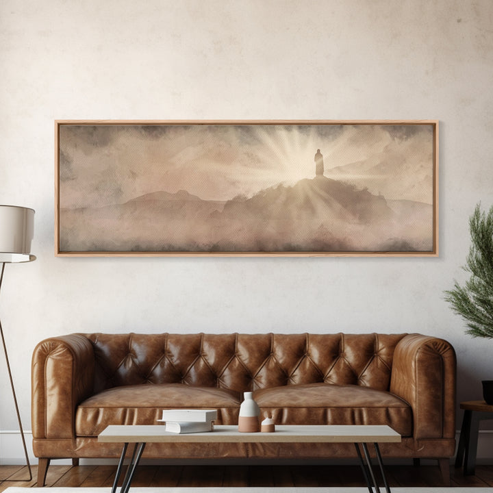Ascension Glory – Framed Canvas Print – Christian Wall Art – Jesus Painting – Panoramic Art – Christian Art Canvas – Christian Christmas De