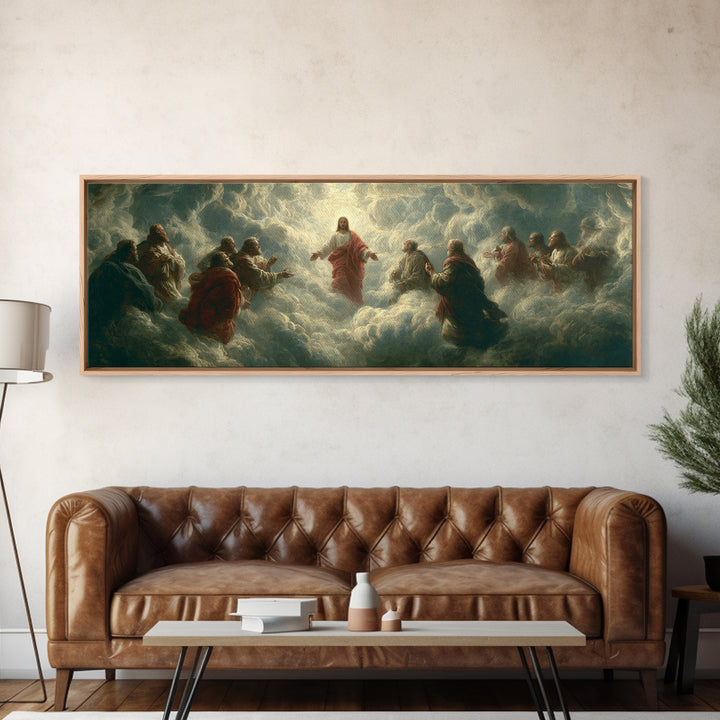 Sacred Mountain Light - Framed Canvas Print - Christian Wall Art - Jesus Painting - Panoramic Frame - Christian Art Canvas - Christian Chri