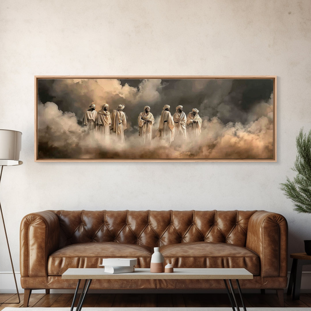 Desert Cloud Council | Framed Canvas Print | Christian Wall Art | Panoramic Art | Christian Art Canvas | Jesus Painting | Christian Christm