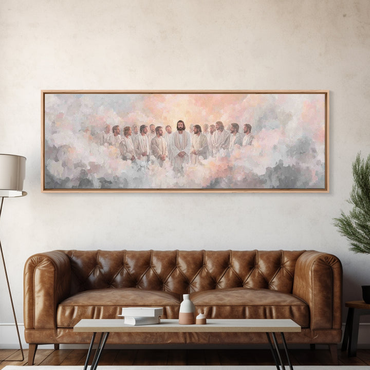 Celestial Assembly – Framed Canvas Print – Christian Wall Art – Panoramic Painting – Jesus Painting – Christian Art Canvas – Large Christia