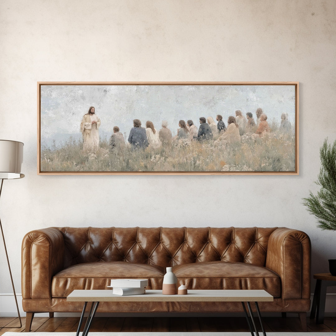 Morning Of Wisdom – Framed Canvas Print – Christian Wall Art – Panoramic Frame – Christian Art Canvas – Jesus Painting – Subtle Christian A