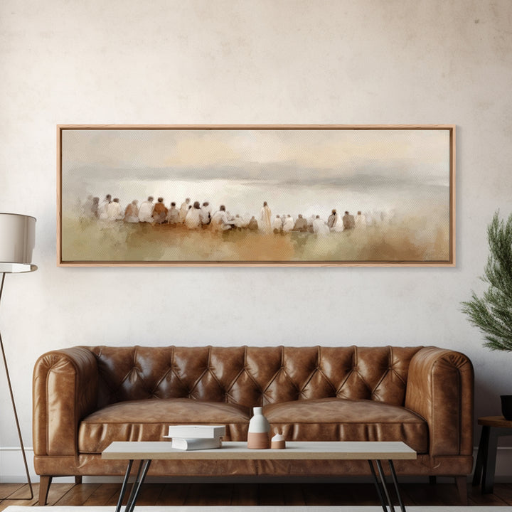 Heavenly Meadow Peace – Framed Canvas Print – Christian Art Print – Panoramic Painting – Jesus Art Print – Christian Wall Art – Christmas A