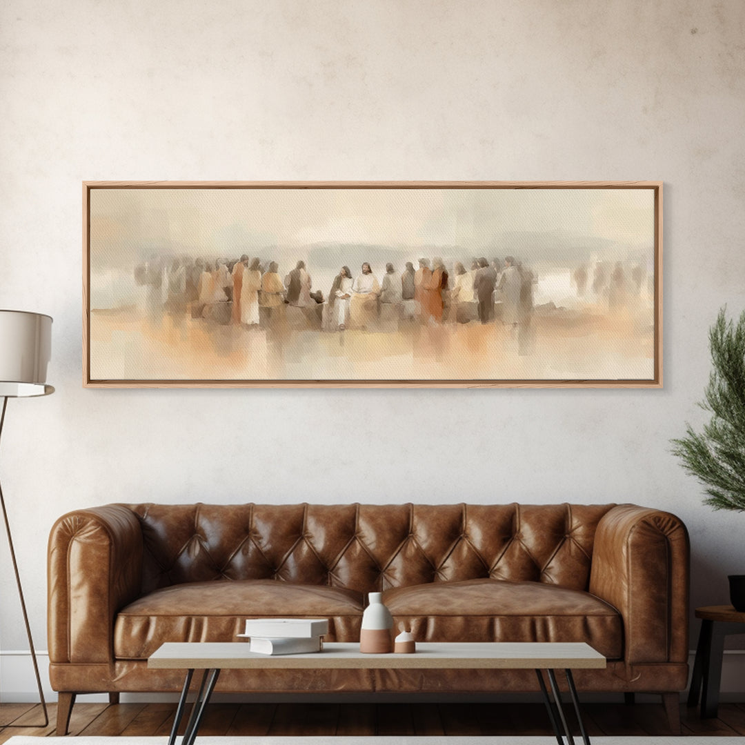 Still Waters Hope, Framed Canvas Print, Christian Wall Art, Panoramic Art, Jesus Canvas Art, Christian Painting, Christian Christmas Art