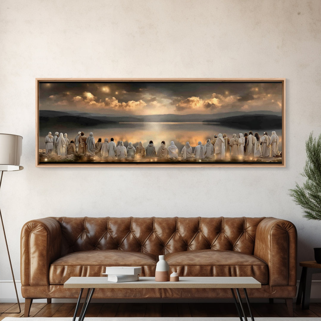 Rising Promise Light – Framed Canvas Print – Christian Wall Art – Panoramic Print – Jesus Canvas Art – Modern Christian Art – Christmas Déc