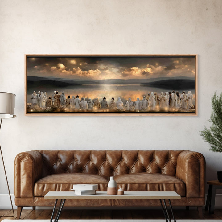 Rising Promise Light – Framed Canvas Print – Christian Wall Art – Panoramic Print – Jesus Canvas Art – Modern Christian Art – Christmas Déc