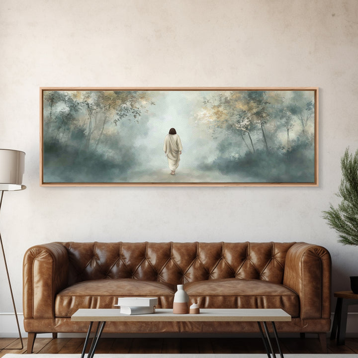 Path Of Peace | Framed Canvas Print | Extra Wide Art | Christian Wall Art | Jesus Art Print | Christian Art Canvas | Christmas Art