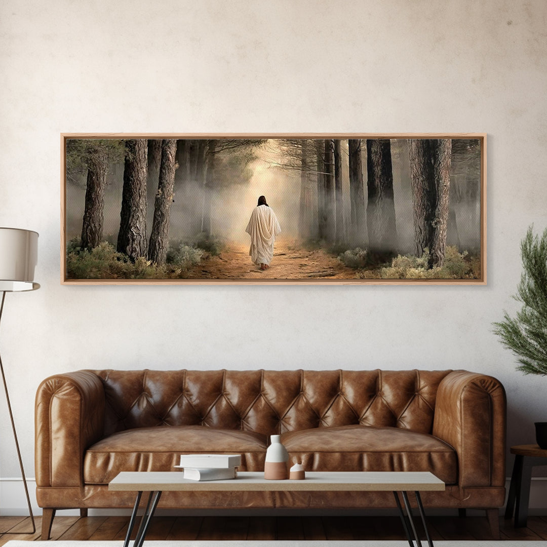 Walk In Holiness – Framed Canvas Print – Panoramic Frame – Christian Art Print – Jesus Painting – Christian Wall Art – Christmas Art