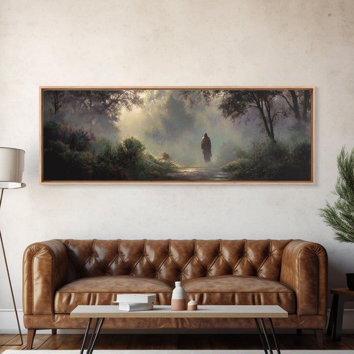 Light Through Eden – Framed Canvas Print – Panoramic Wall Art – Christian Art Canvas – Jesus Painting – Christian Art – Christian Christmas