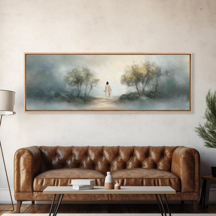 Whispers Of Heaven, Framed Canvas Print, Panoramic Art, Christian Wall Art, Jesus Art Print, Christian Art Canvas, Christmas Art