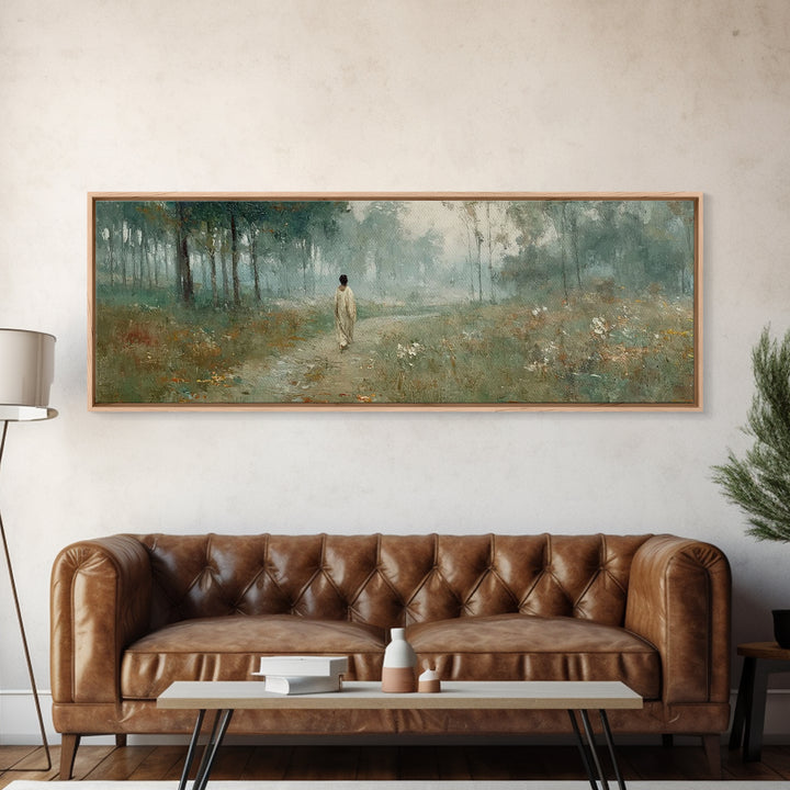 Path Of Refuge – Framed Canvas Print – Extra Wide Art – Christian Paintings – Jesus Canvas Art – Christian Wall Art – Christmas Art