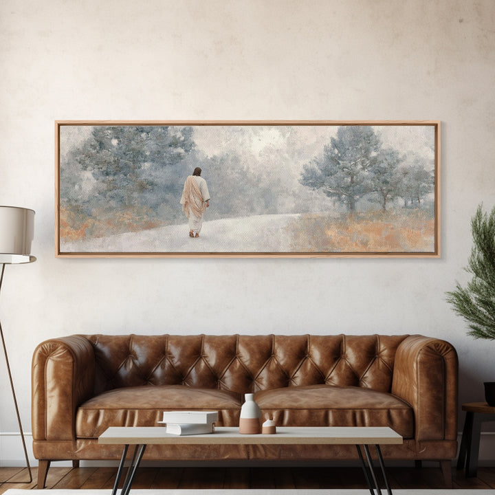 Walk Of Promise, Framed Canvas Print, Panoramic Print, Christian Art Canvas, Jesus Painting, Christian Christmas Art, Christian Decor