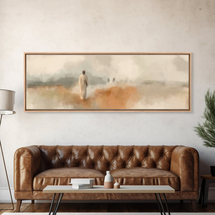 Grace In The Mist | Framed Canvas Print | Panoramic Wall Art | Christian Art Print | Jesus Painting | Christian Decorations | Christmas Art