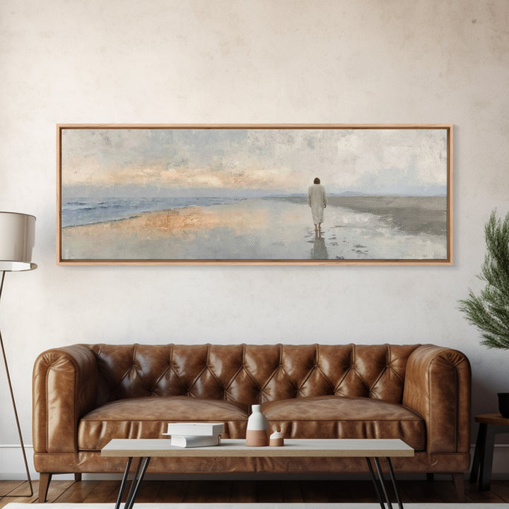 Heaven’s Footsteps – Framed Canvas Print – Panoramic Art – Christian Art Work – Jesus Art Print – Christian Wall Art – Christmas Art