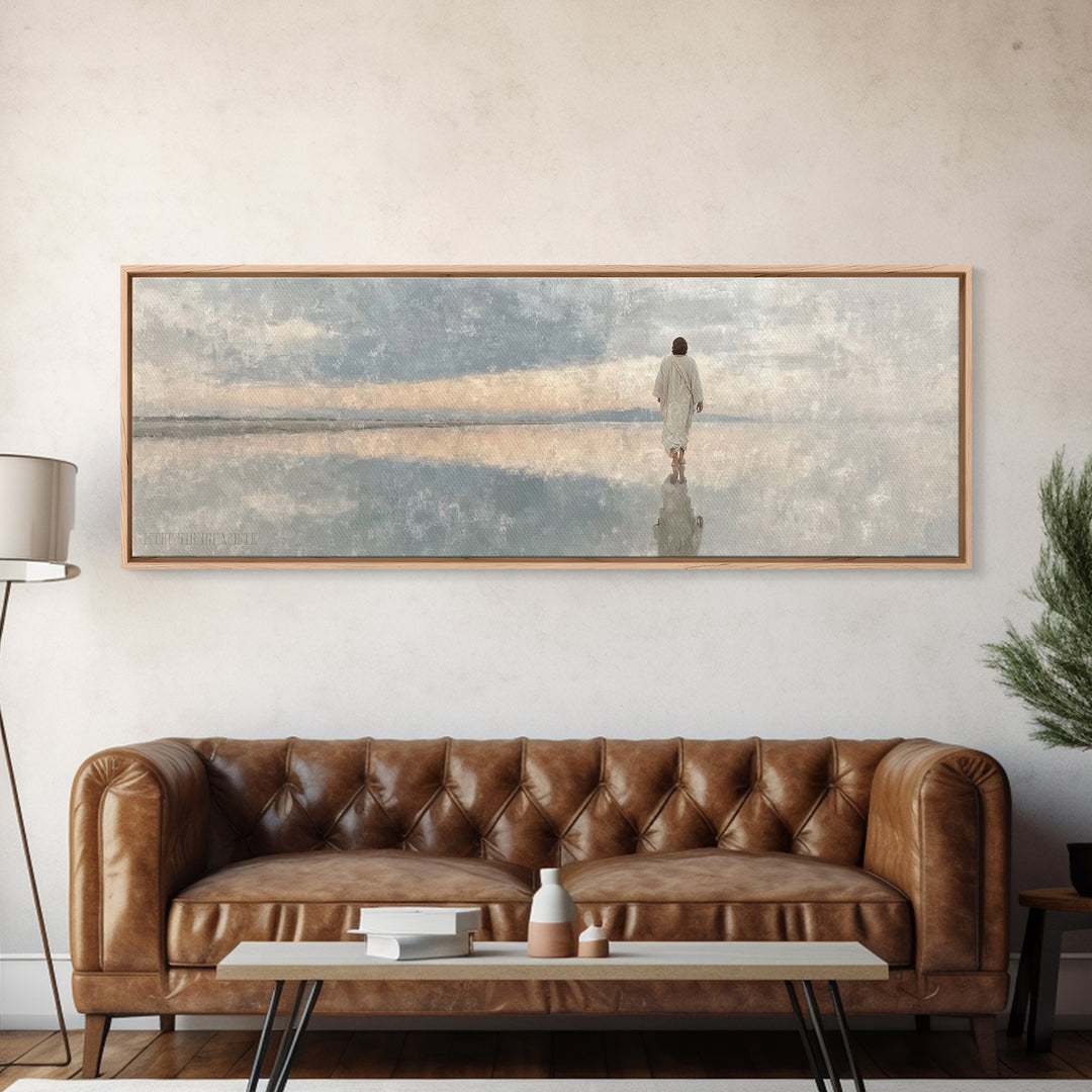 Evening Promise – Framed Canvas Print – Christian Art Canvas – Panoramic Wall Art – Jesus Painting – Christian Wall Art – Christmas Art