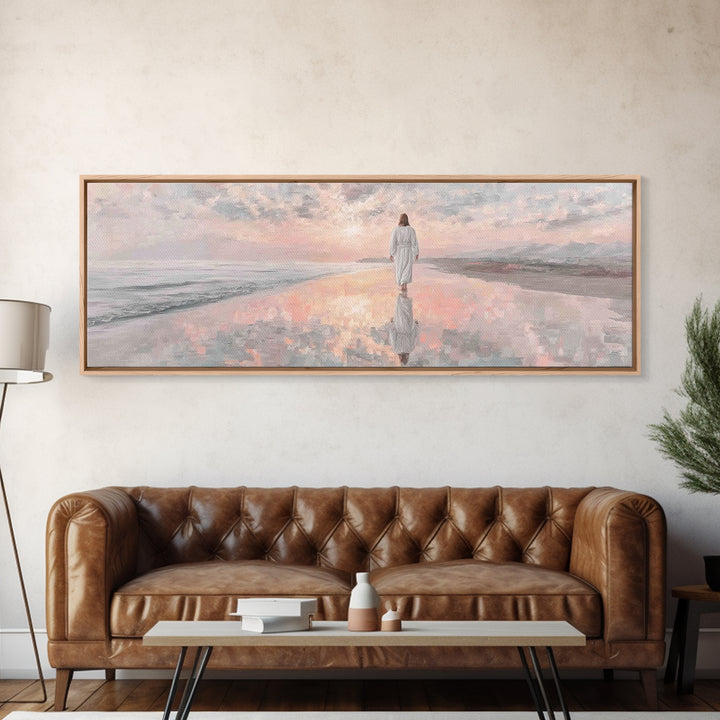 Reflections Of Grace, Framed Canvas Print, Christian Art Canvas, Panoramic Painting, Jesus Painting, Christian Wall Art, Christmas Art