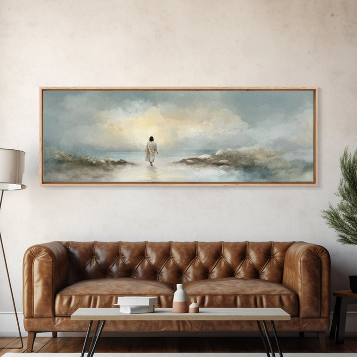 Beacon Of Dawn – Framed Canvas Print – Panoramic Art – Christian Wall Art – Christian Art Canvas – Jesus Painting – Christian Christmas Art