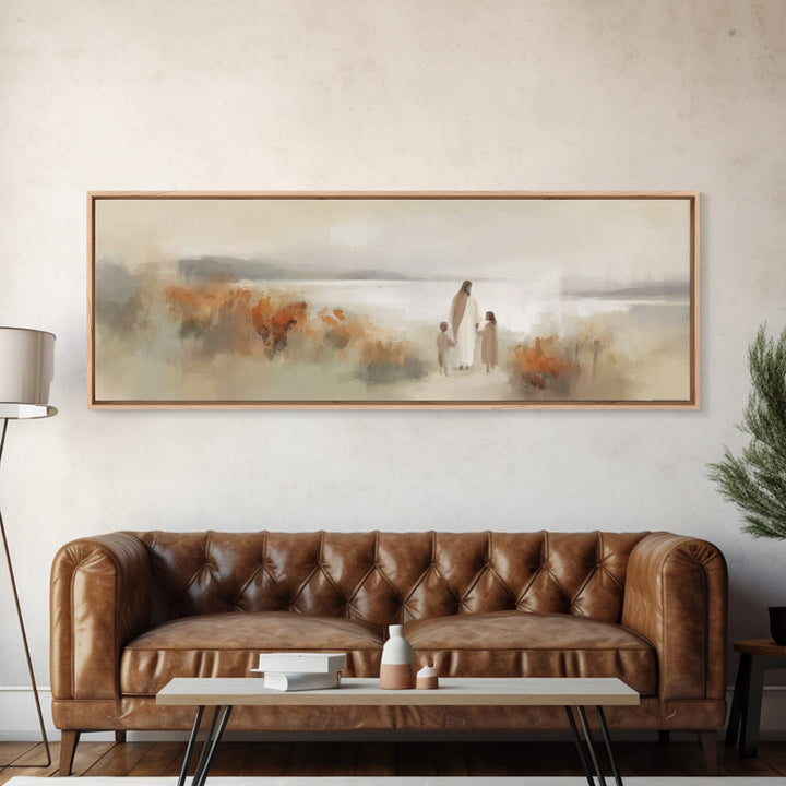 Fields Of Comfort | Framed Canvas Print | Panoramic Wall Art | Christian Art Canvas | Jesus Painting | Christian Art | Christian Gift Ideas