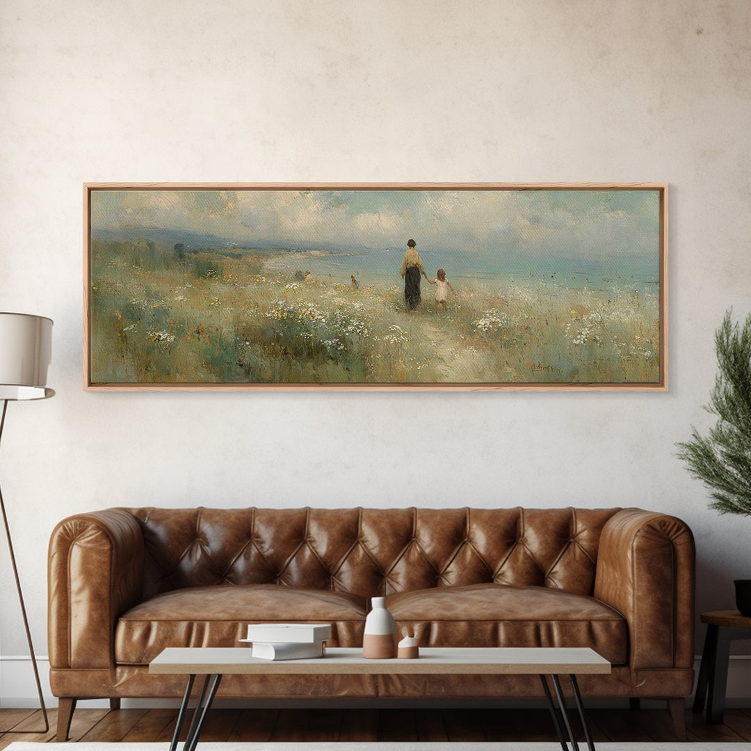 Soft Morning Bloom – Framed Canvas Print – Panoramic Wall Art – Christian Art – Jesus Painting – Christian Art Canvas – Christian Gift