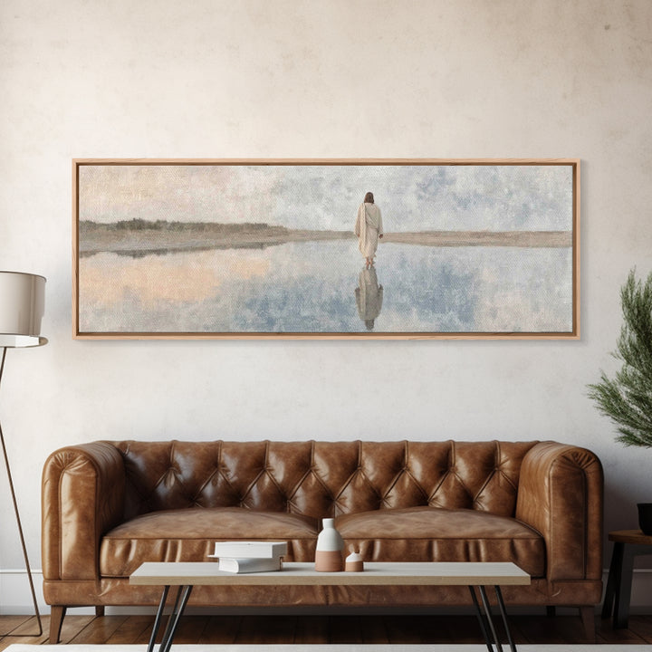 Path Of Peace – Framed Canvas Print – Panoramic Art – Christian Wall Art – Jesus Painting – Christian Art Canvas – Christian Decor