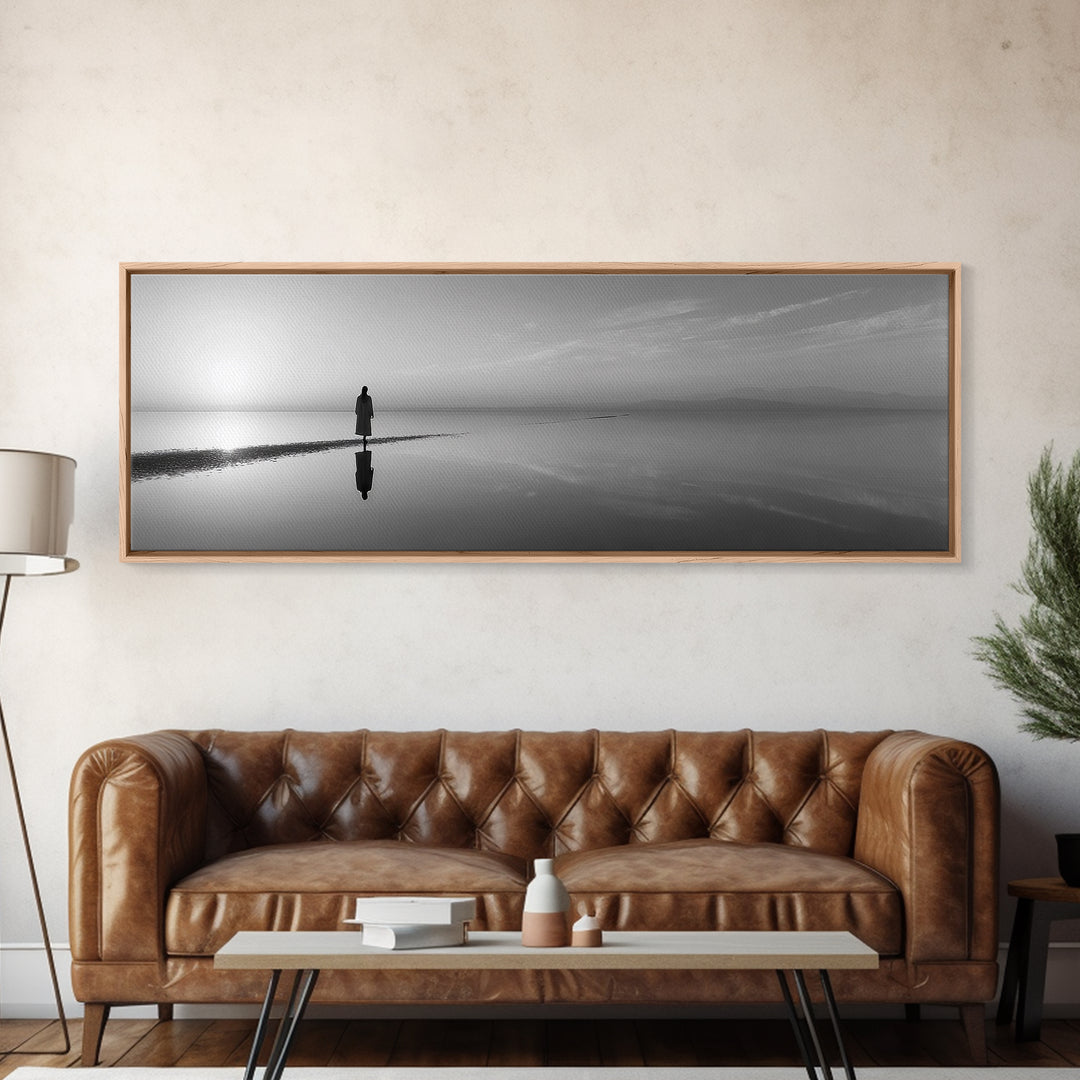 Morning Grace, Framed Canvas Print, Panoramic Wall Art, Christian Art Canvas, Jesus Painting, Christian Decorations, Christian Gift
