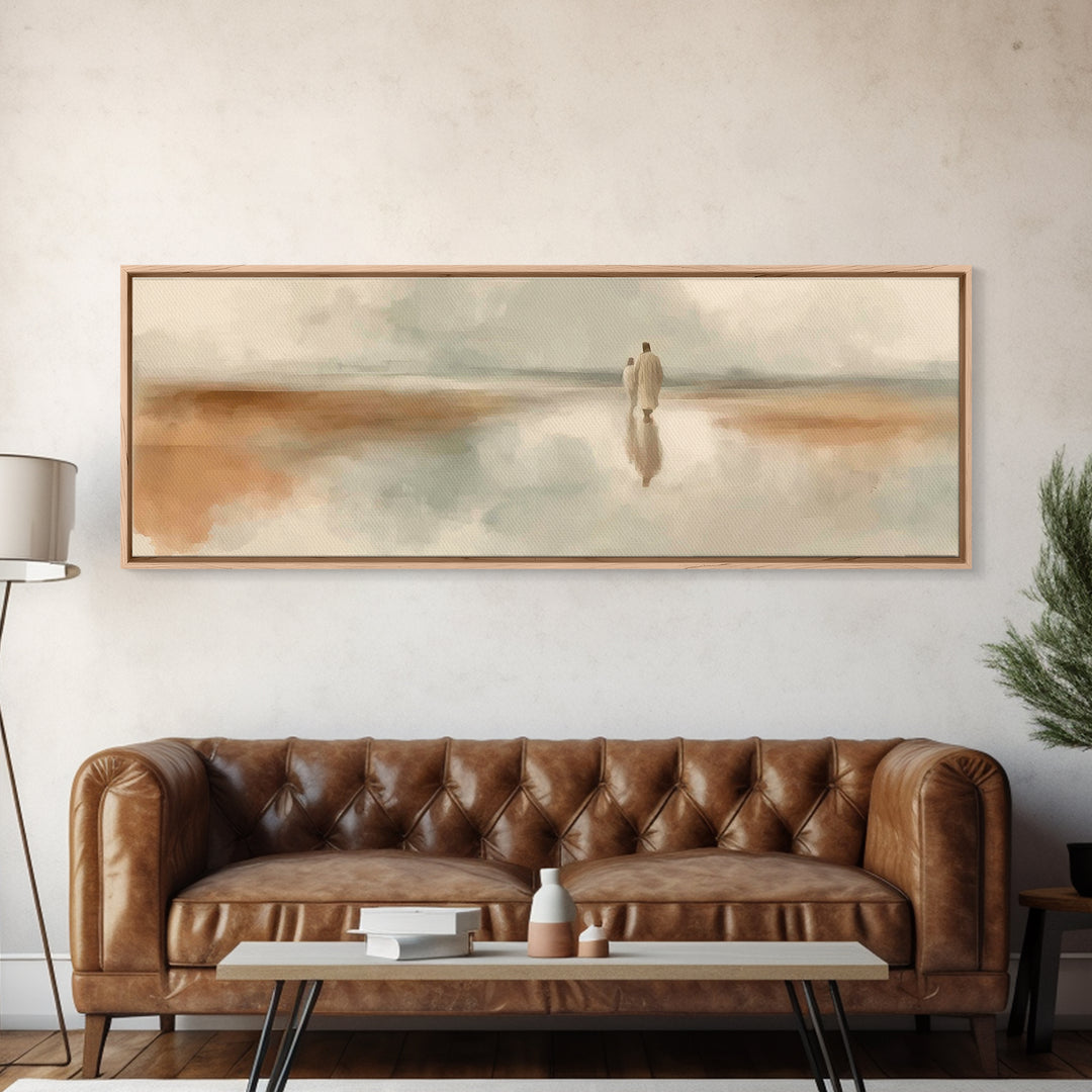 Eternal Calm – Framed Canvas Print – Panoramic Frame – Christian Art – Jesus Painting – Christian Canvas Art – Christian Wall Art