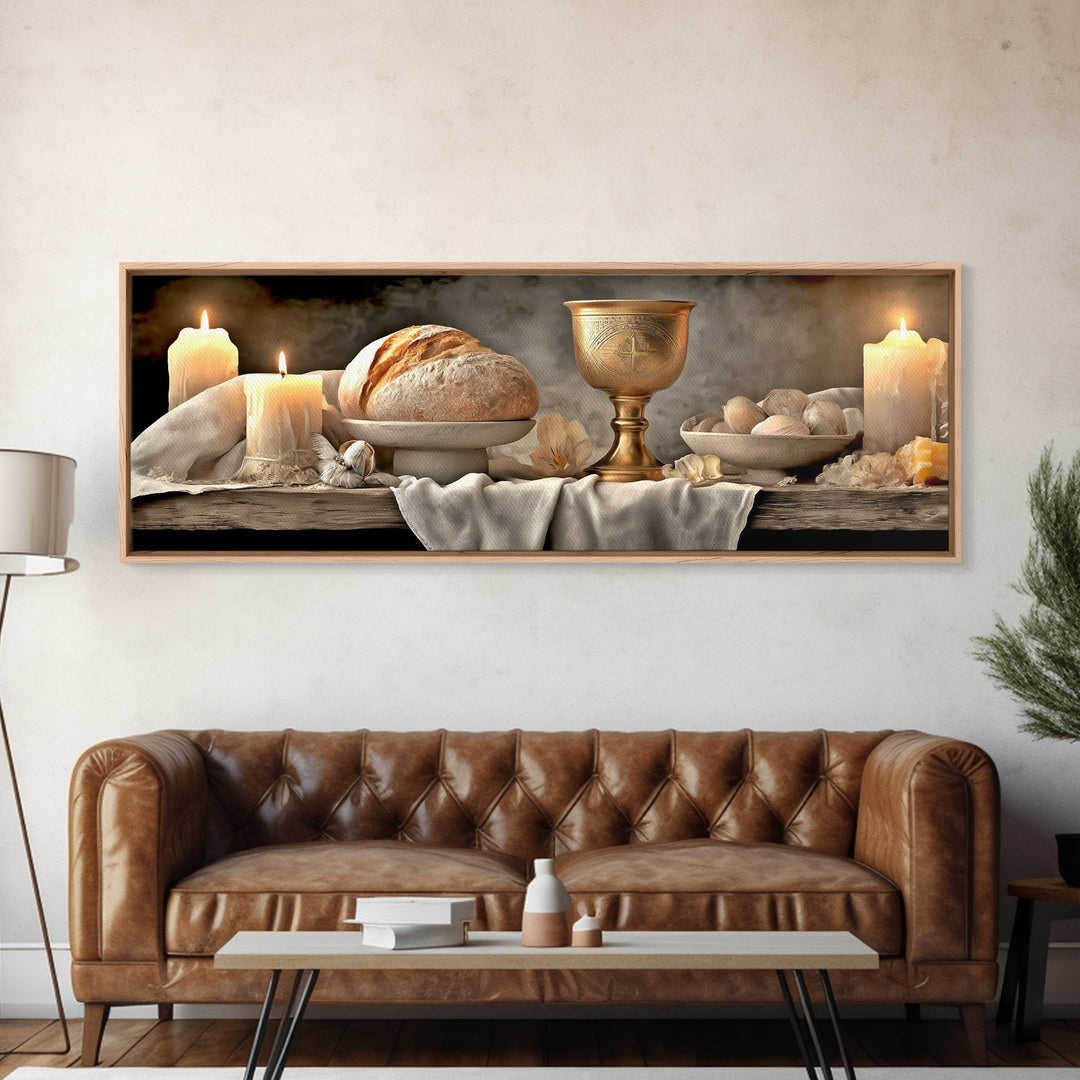 Sanctuary Of Stillness, Framed Canvas Print, Panoramic Art, Christian Wall Art, Christian Art Canvas, Modern Christian Art, Christian Decor