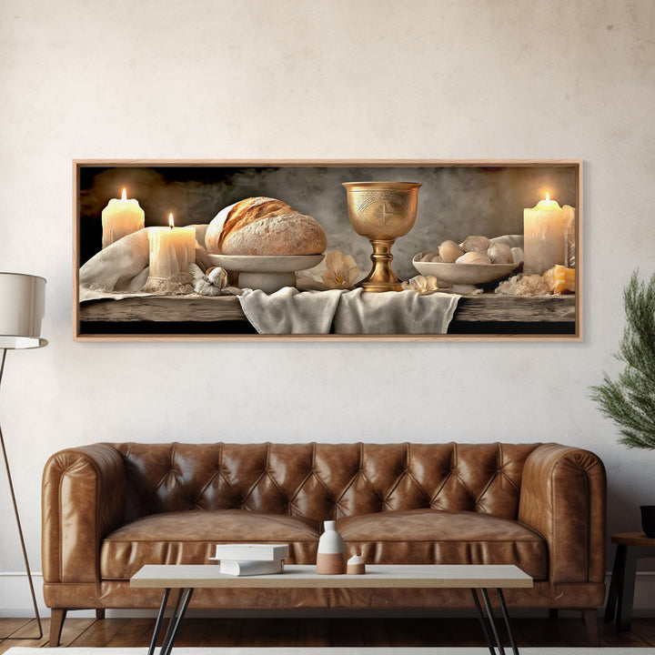 Sanctuary Of Stillness, Framed Canvas Print, Panoramic Art, Christian Wall Art, Christian Art Canvas, Modern Christian Art, Christian Decor